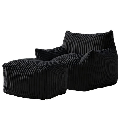 Extra-Large Bean Bag Chair with Footrest, Casual Reading Seat for Living Room detail image - detail view 5