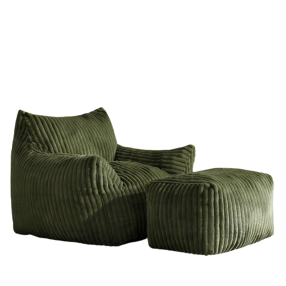 Extra-Large Bean Bag Chair with Footrest, Casual Reading Seat for Living Room detail image - detail view 9