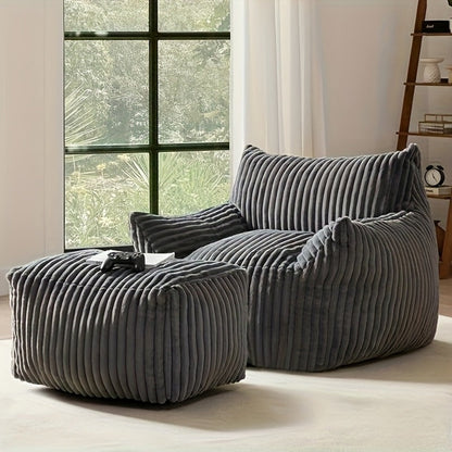 Bean Bag Chair with Footrest Extra Large Adult, Fat Cat Shaped Sofa with Removable shown in the main product view