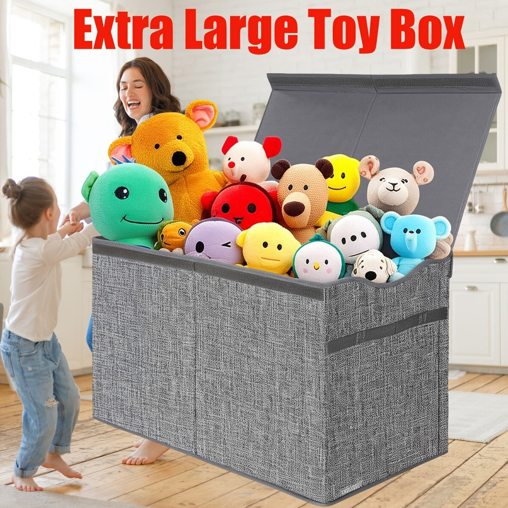 Extra-Large Kids Toy Storage Chest, Foldable Toy Box for Kids' Room detail image - detail view 10