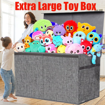 Extra-Large Kids Toy Storage Chest, Foldable Toy Box for Kids' Room detail image - detail view 6