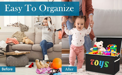 Extra-Large Kids Toy Storage Chest with Secure Lid for Organized Everyday Storage detail image - detail view 11