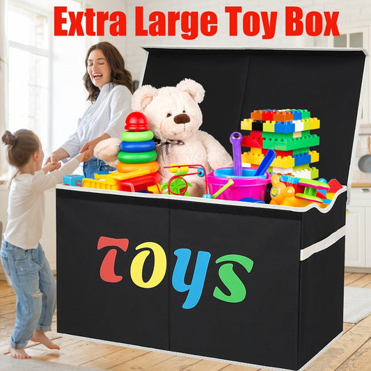 Storage Chest, Extra Large Collapsible Kids Toy with Lid 31.7 Gallon Sturdy Organizer Bin shown in the main product view