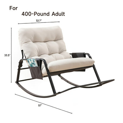 Extra-Large Outdoor Rocking Chair with Multiple Color Options for Patio detail image - detail view 10