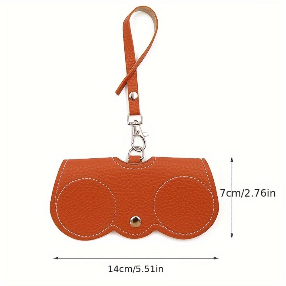 Eyewear Accessories - Clip-On Eyeglass Holder 10 Pack Faux Leather Glasses Case with Golden - product detail view 4