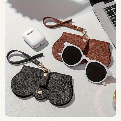 Eyewear Accessories - Clip-On Eyeglass Holder 10 Pack Faux Leather Glasses Case with Golden - product detail view 5