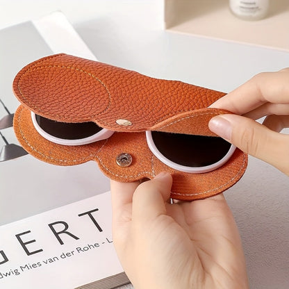 Eyewear Accessories - Clip-On Eyeglass Holder 10 Pack Faux Leather Glasses Case with Golden - product detail view 7