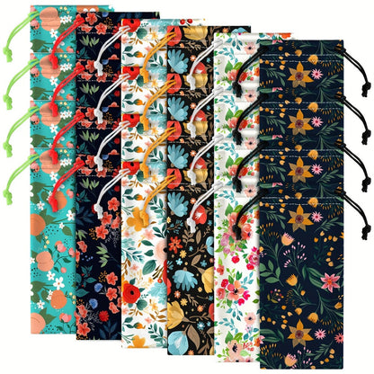 Eyewear Accessories - Microfiber Eyeglass Pouch 24 Pack Drawstring Soft Glasses Case Bag - product detail view 2