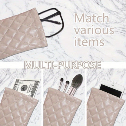 Eyewear Accessories - PU Leather Glasses Pouch Bag 8pcs - Waterproof Elastic Mouth Portable - product detail view 4