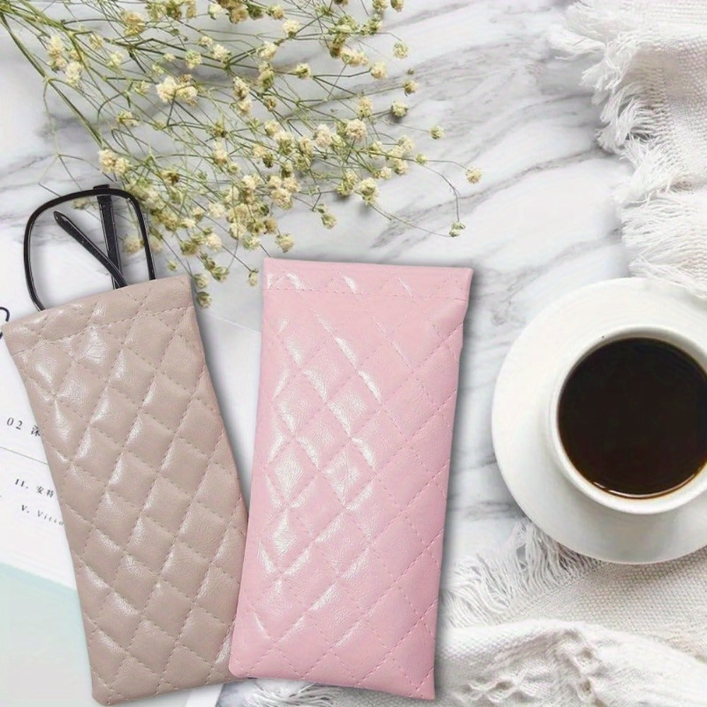 Eyewear Accessories - PU Leather Glasses Pouch Bag 8pcs - Waterproof Elastic Mouth Portable - product detail view 5