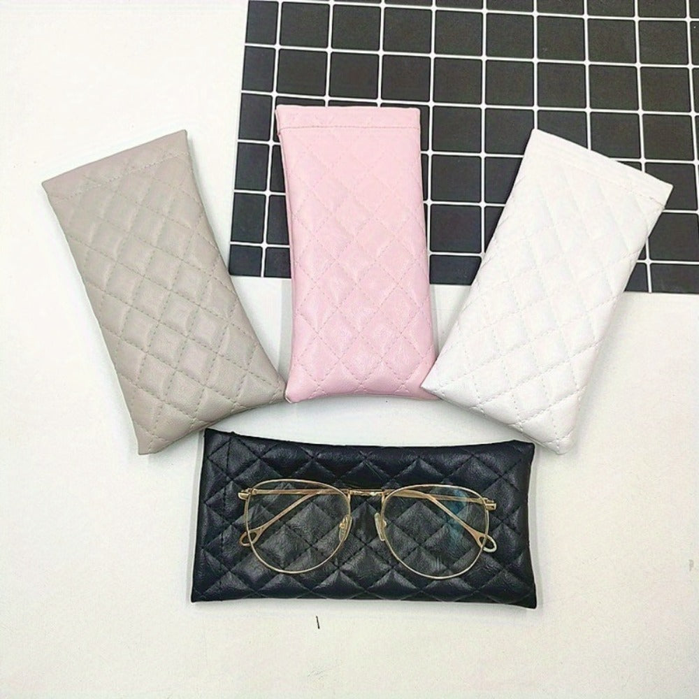 Eyewear Accessories - PU Leather Glasses Pouch Bag 8pcs - Waterproof Elastic Mouth Portable - product detail view 7