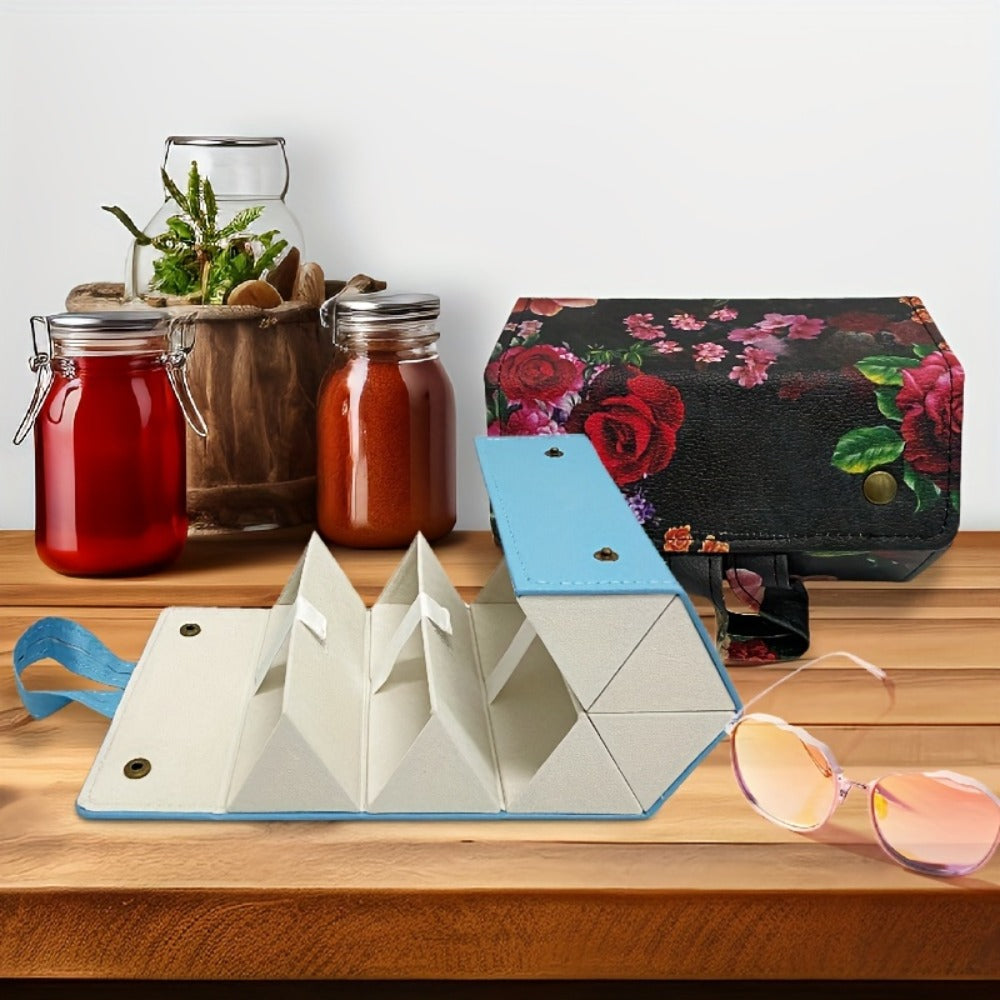 Eyewear Accessories - Roll-Up Hanging Glasses Organizer for Women - Multi-Pair PU Leather - product detail view 22
