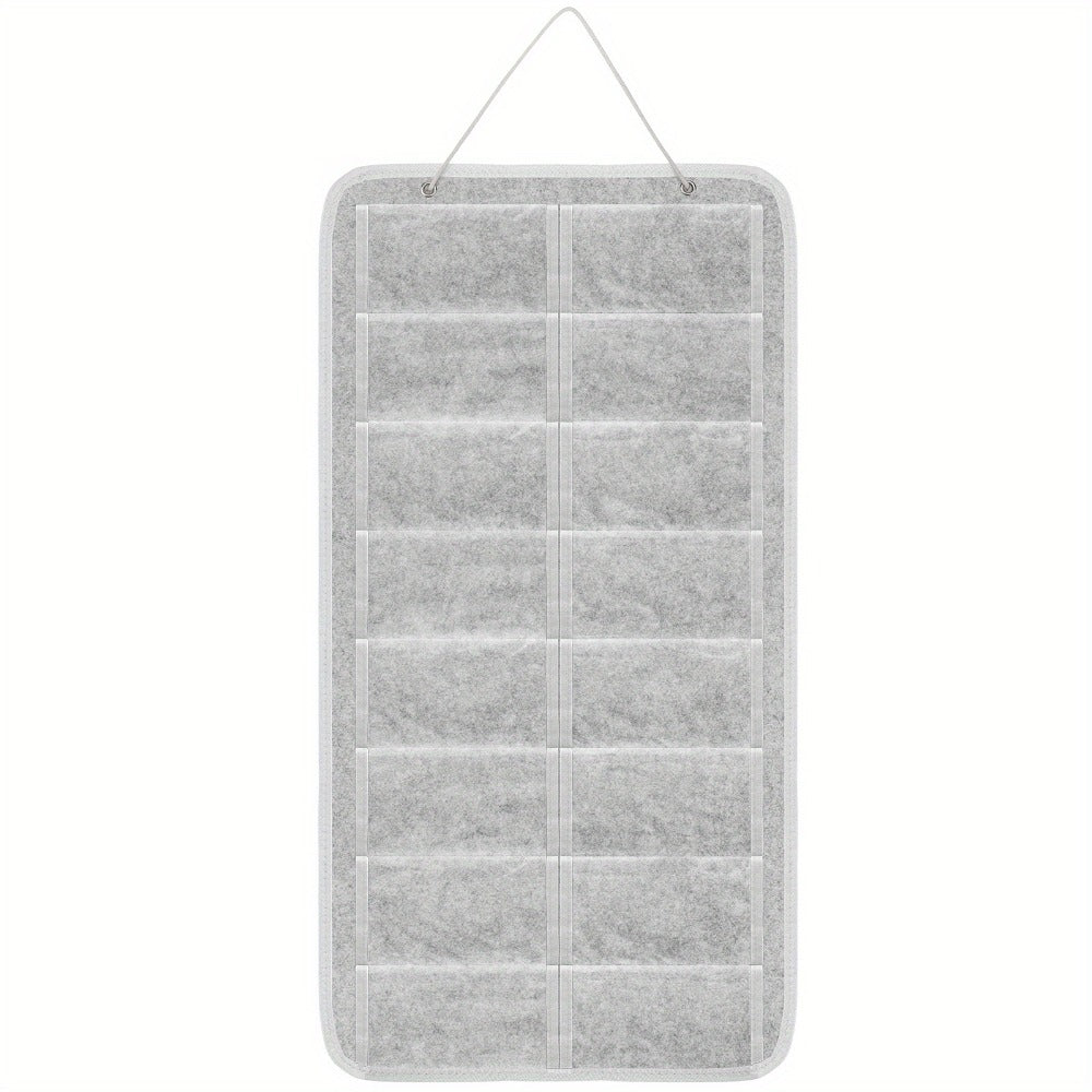 Eyewear Accessories - Sunglasses Organizer 16 Pockets Hanging Wall-Mounted Felt Storage Bag - product detail view 5