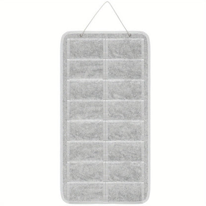 Eyewear Accessories - Sunglasses Organizer 16 Pockets Hanging Wall-Mounted Felt Storage Bag - product detail view 5