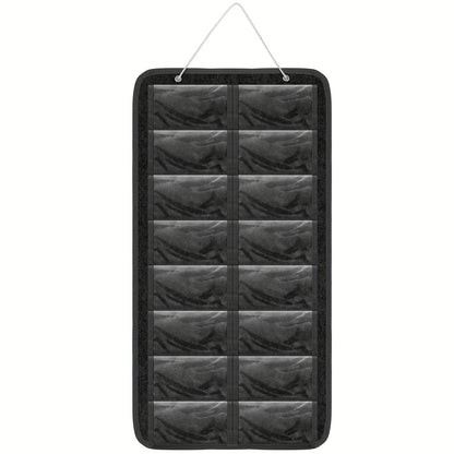 Eyewear Accessories - Sunglasses Organizer 16 Pockets Hanging Wall-Mounted Felt Storage Bag - product detail view 10