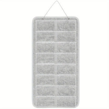 Eyewear Accessories - Sunglasses Organizer 16 Pockets Hanging Wall-Mounted Felt Storage Bag - product detail view 11