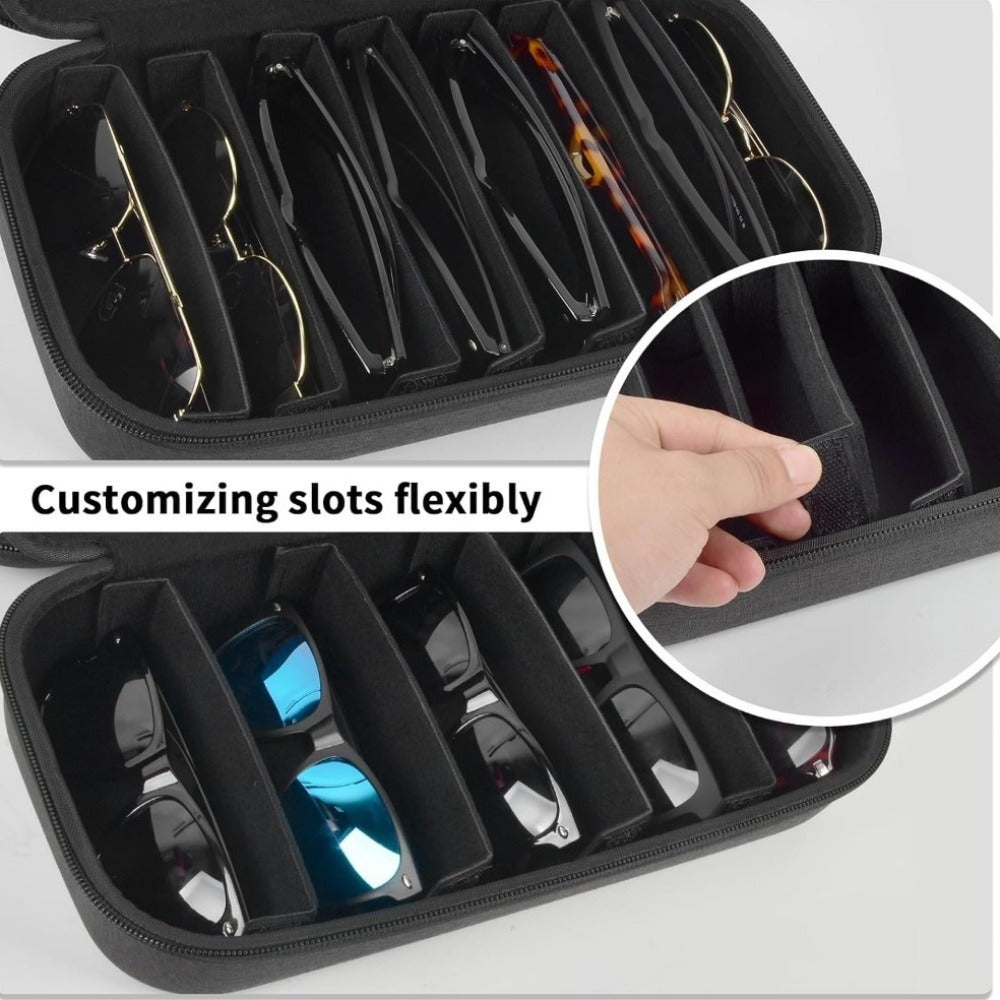 Eyewear Accessories - Sunglasses Organizer Case Travel Storage Bag Multi-Slot for Men Women - product detail view 6