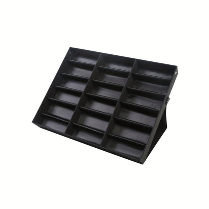 Eyewear Organizer - Eyeglass Display Case 18 Grids Box Velvet Glasses Storage Showcase Stand - product detail view 3