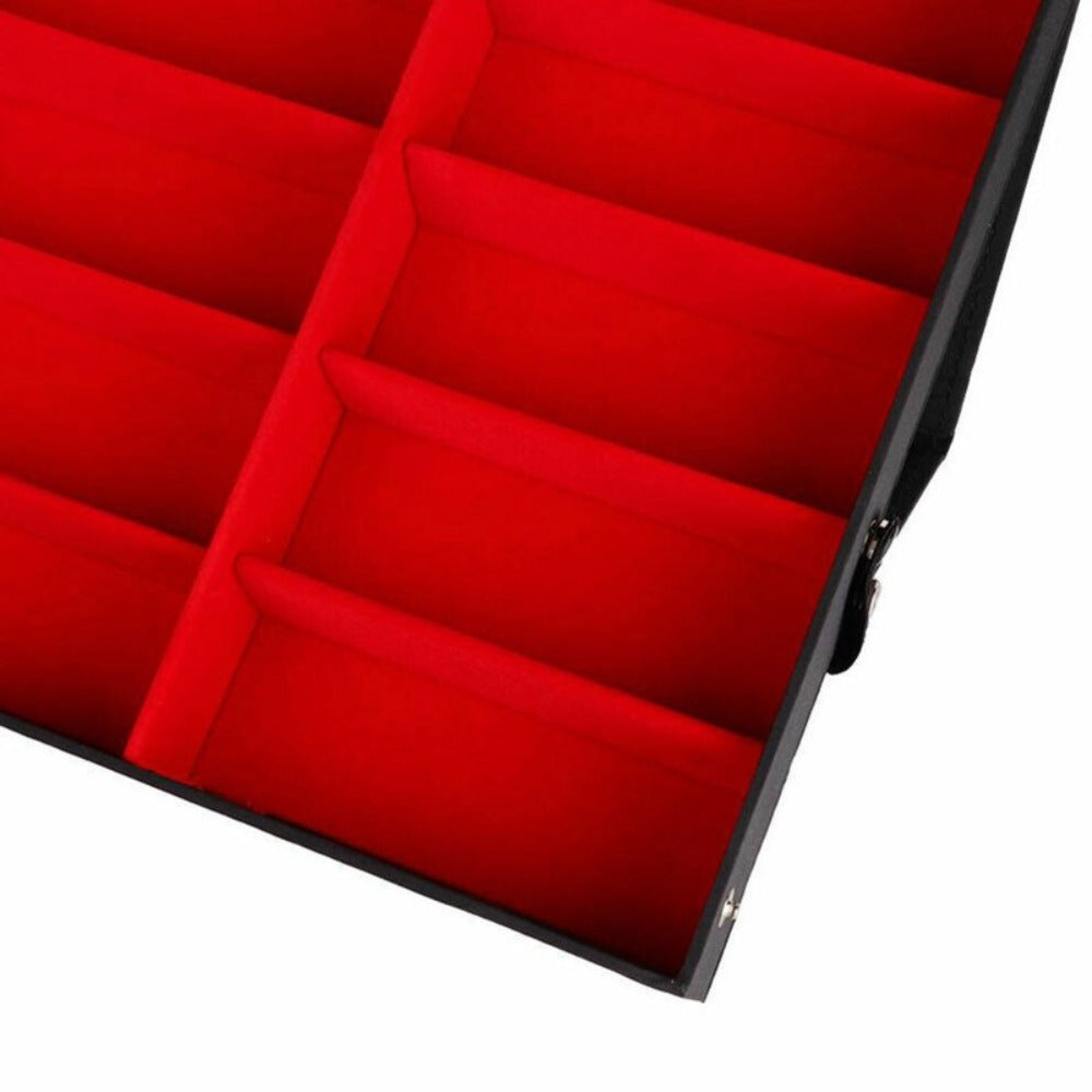 Eyewear Organizer - Eyeglass Display Case 18 Grids Box Velvet Glasses Storage Showcase Stand - product detail view 12