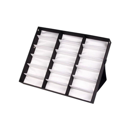 Eyewear Organizer - Eyeglass Display Case 18 Grids Box Velvet Glasses Storage Showcase Stand - product detail view 16