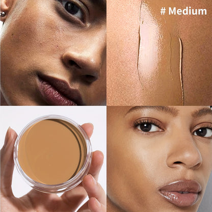Velvet-Look Cream Foundation in 0.7 oz Round Jar with Six Shade Options from Light to Deep