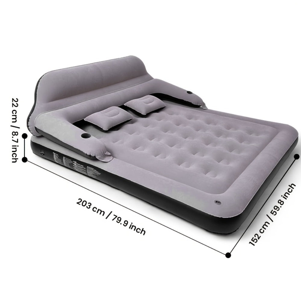 Inflatable Air Mattress with Backrest Pillow & Built-in Pump, Self-Inflating Portable Camping Bed for Outdoor Hiking Travel