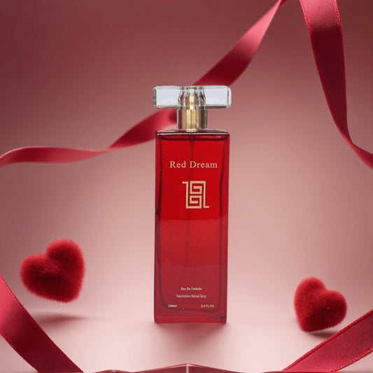 Women's Perfume Floral Eau de Parfum 3.4 oz in a Luxury Red Bottle with Golden Heart Accent