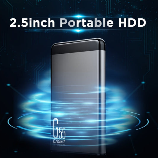 500GB Portable External Hard Drive USB 3.0 Metal Enclosure HDD High-Speed Mobile Backup Storage Plug & Play for PC Mac MacBook PS4 PS5 Xbox Smart TV – EAGET G55 Compact Durable Design