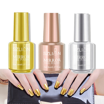 Three-Color Metallic Nail Polish Sets in Elegant, Popular, Summer or Christmas Shade Collections