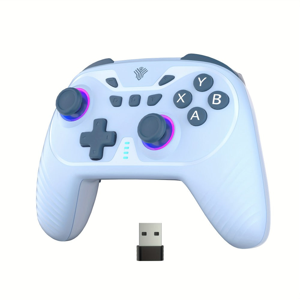 2.4G Wireless PC Controller with Hall Effect Joystick & Trigger, RGB Lighting & Vibration – Compatible with Windows PC, Android, Nintendo Switch & Steam, Anti-Drift Gamepad Not Compatible with Xbox