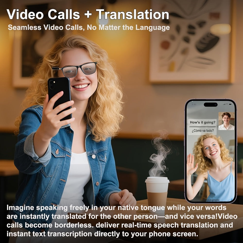 Smart Glasses 160-Language Translation Eyewear with Open-Ear Audio and 19 Photochromic Frame Options