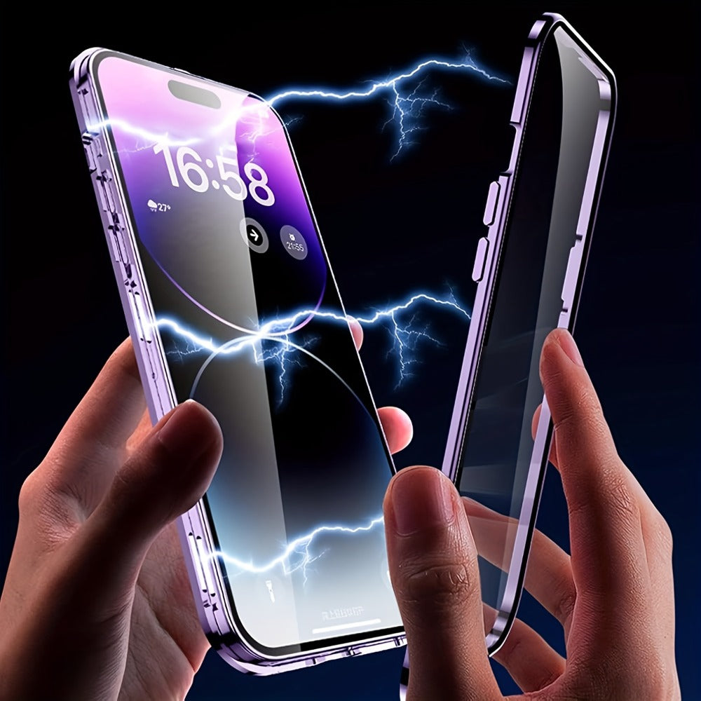 Two-Piece Privacy-Panel Magnetic iPhone Case with Camera Protection in 24 Model and Color Options