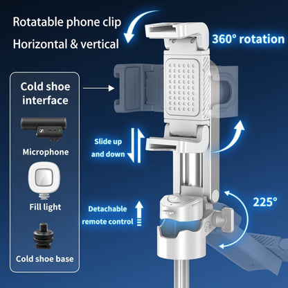 16-Inch Selfie Stick Tripod with One-Click Folding Grip, Rotating Clamp, Remote and Two Colors