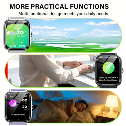 Smart Watch 1.83-Inch Full Touch Display with Bluetooth 5.2 Calling and Three Silicone Band Colors