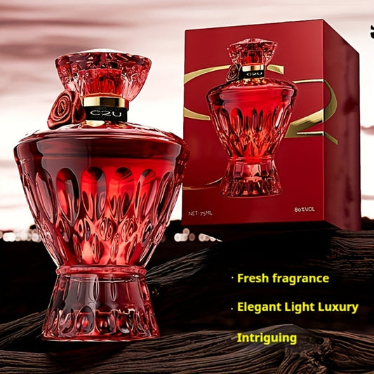 Perfume for Women 75ml in Red Crystal-Rose Bottle with Floral-Woody Source Family for Daily Wear