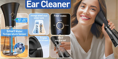 Electric Ear Wax Removal System – Water-Powered Ear Irrigation Flusher, IPX7 Waterproof, Safe & Effective Ear Cleaning Tool for Wax Buildup