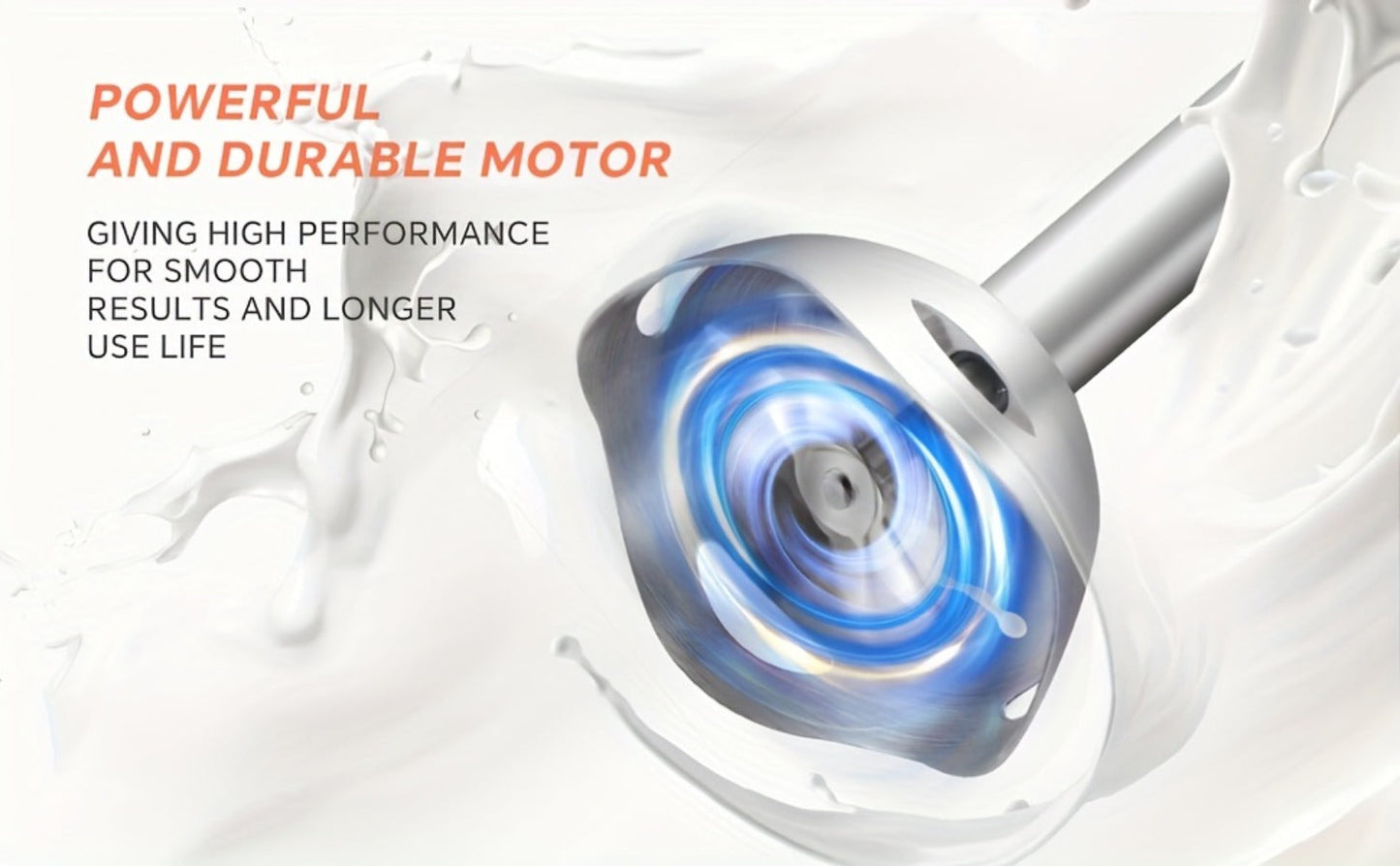 Corded Immersion Blender with Stainless-Steel-Look Blending Head, Two Controls and 38cm Height