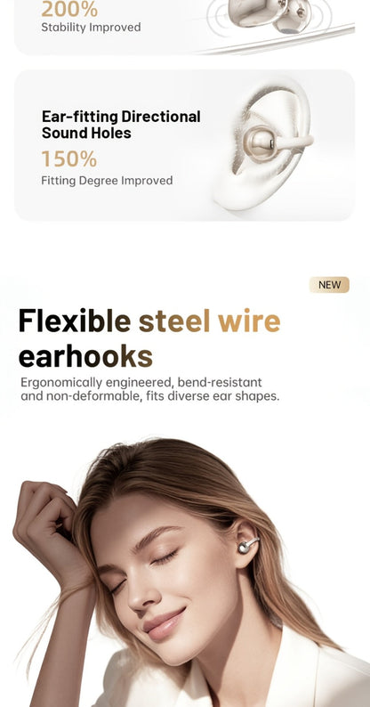 Philips TWS Ear Clip Sport Headset Hi-Fi Bass Stereo HD Calls Earhook Wireless Bluetooth for Music Gaming Business iOS Android Gift for Couples Valentine Black Gold