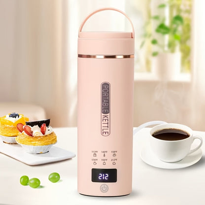 Electric Kettle 15oz Travel Bottle with Six Temperature Presets, Display and Four Color Options