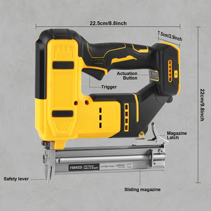 Cordless Brad Nailer and Stapler 2-in-1 Compatible with DEWALT 20V MAX Battery, Brushless Motor, Safety Lock