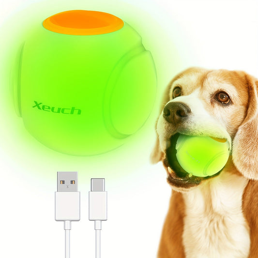 Dog Toy 2.5-Inch Motion-Activated LED Ball with USB-Rechargeable Battery for Night Fetch and Chase