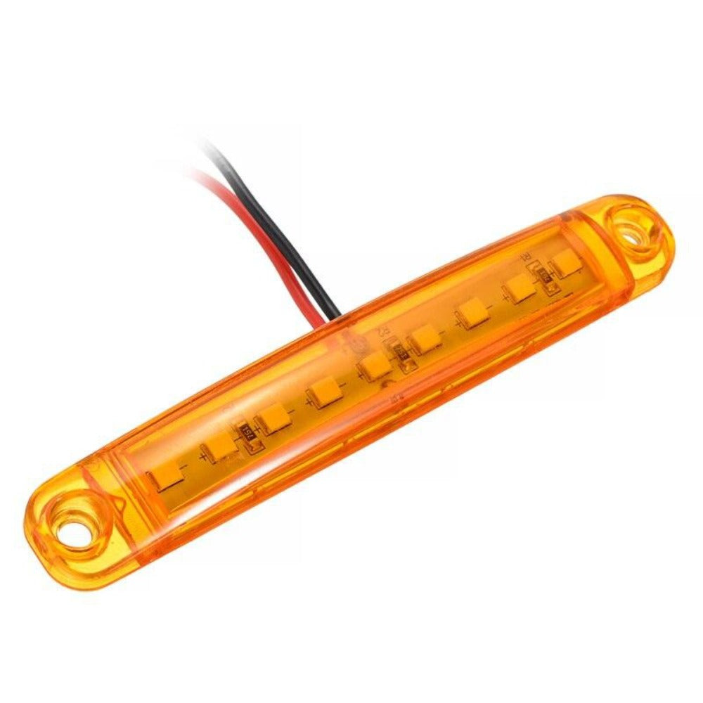 LED Side Marker Lights 20pcs, 12V 9-LED Clearance Indicator Lamp Bar for Truck Car Trailer, Waterproof Side Marker Light Kit in White Red Amber Blue Green