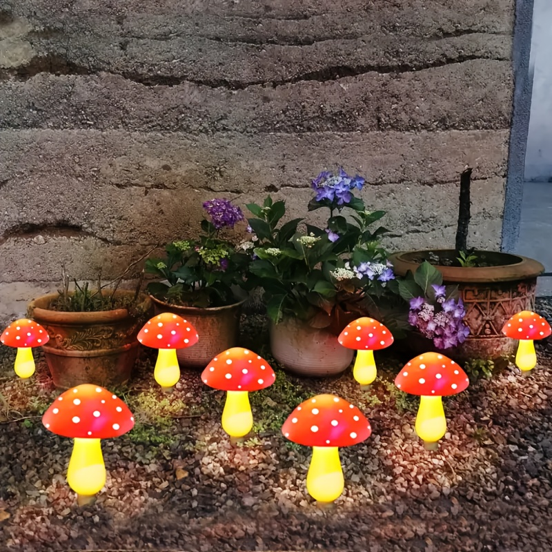 Solar Mushroom Garden Lights Outdoor 8 LED 8 Modes, for Garden, Pathway and Patio Lighting