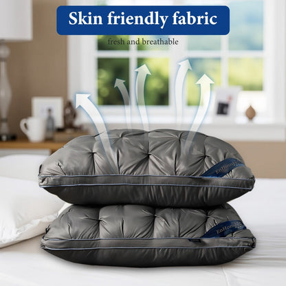 Bed Pillow 2 Pack Hotel Quality Twisted Flower Design 900g Fill - Adjustable Zipper Closure Breathable Polyester Sleeping Pillow for Side Back Stomach Sleepers, Luxury Soft Support Pillow Set