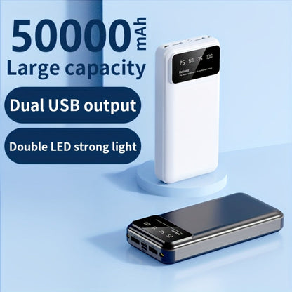 Power Bank 50000mAh with Dual USB Ports, Digital Battery Display and Three Color Options for Travel
