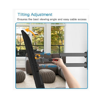 Black Full-Motion TV Wall Mount with 26-55 or 26-60 Inch Options and VESA up to 400 x 400mm