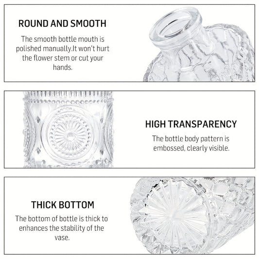 Glass Bud Vases Bulk Set – Clear Flower Vases for Wedding Table Centerpieces, Home Decor, Birthday, Anniversary & Holiday Party Decorations