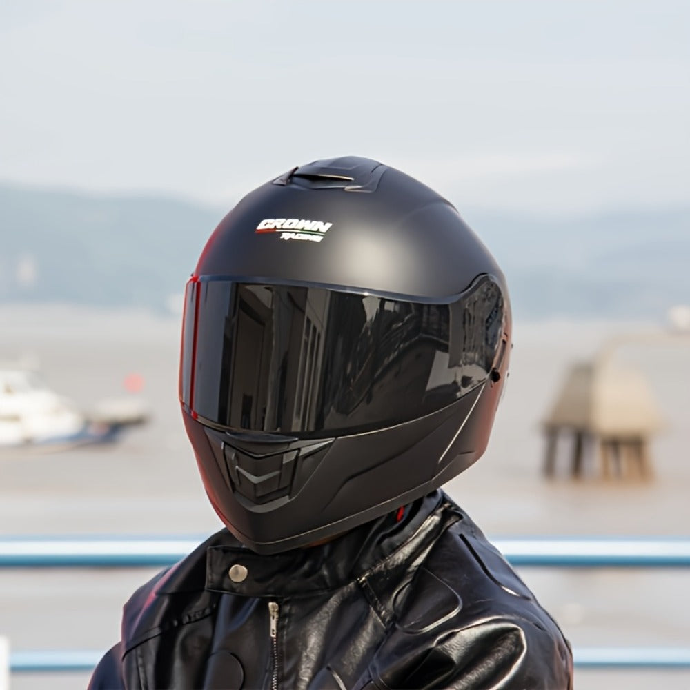 Modular Motorcycle Helmet Flip-Up Full Face – Dual Visor (Clear + Sun Visor), DOT-Style Flip Up Helmet for Men & Women, Lightweight Motorbike Helmet M/L/XL