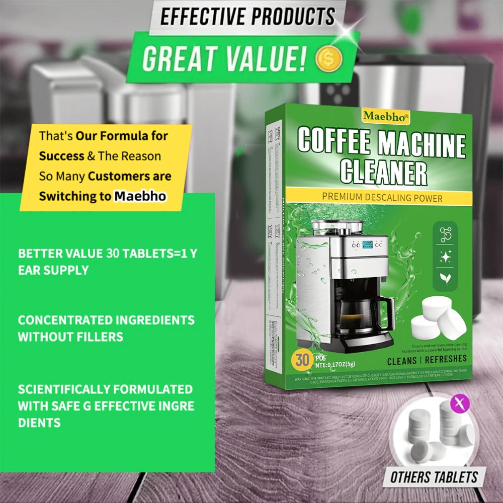 Cleaning Tablets – Lemon Scented Toilet Cleaner Tablets for Stain & Urine Removal, Deodorizing Bowl Cleaner | Coffee Machine Cleaning Tablets for Deep Descaling & Stain Removal