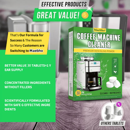 Cleaning Tablets – Lemon Scented Toilet Cleaner Tablets for Stain & Urine Removal, Deodorizing Bowl Cleaner | Coffee Machine Cleaning Tablets for Deep Descaling & Stain Removal